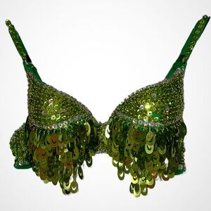 WOMEN’S GREEN SEQUIN EMBELLISHED TOP | SIZE C CUP 36/80